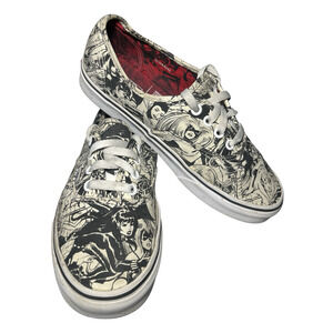 Vans Marvel Comics Shoes Womens Size 7.5 Beige Canvas Sneakers Graphic